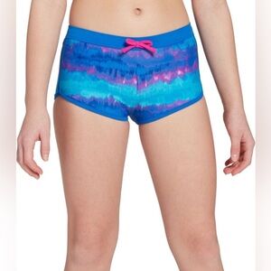 NWOT DSG Girls Large (10-12) Blue and Purple Tie Dye Swim Shorts